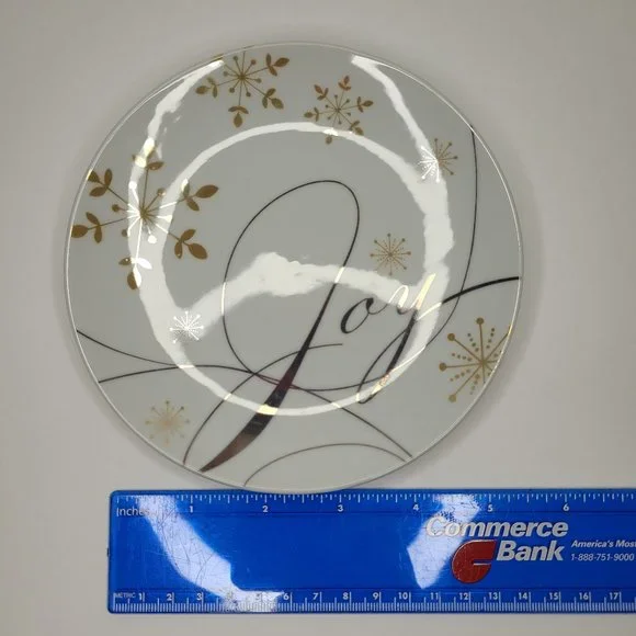 Pier 1 Imports Holiday Season Appetizer Plates Set of 4 Christmas Wish 6" Dinner - Picture 9 of 11